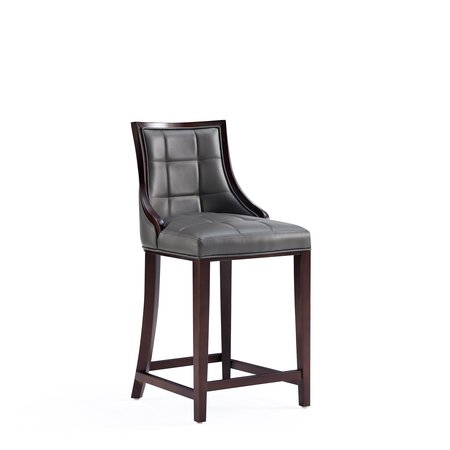 MANHATTAN COMFORT Fifth Avenue Faux Leather Counter Stool in Pebble Grey CS012-PE